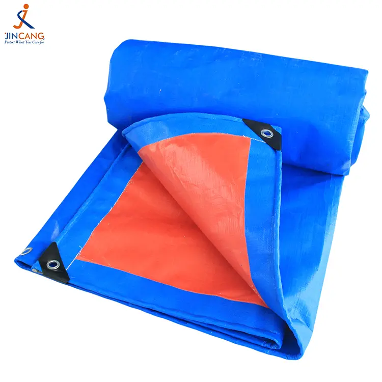 180g ສີຟ້າສີສົ້ມ PE Tarpaulin