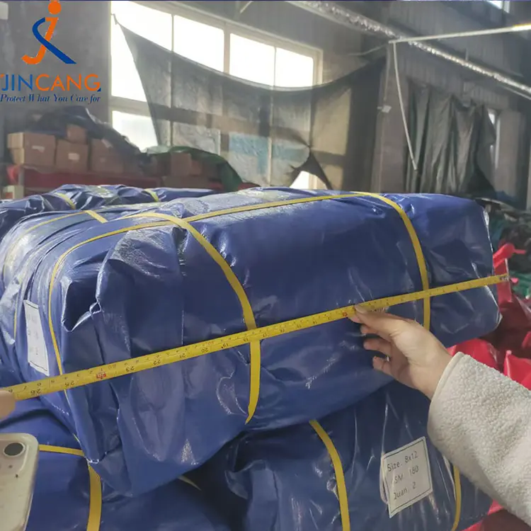 180g ສີຟ້າເຂັ້ມ PE Tarpaulin